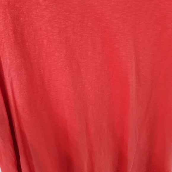 Chico's Orange-Red Scoop Neck with Cutout Short Sleeve Shirt in Size 3 - Picture 5 of 8